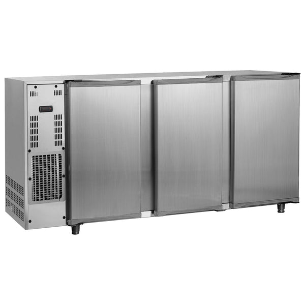 Barkühlschrank mit 3 Flügeltüren, 587 Liter, -2°/+8°C - Edelstahlausführung