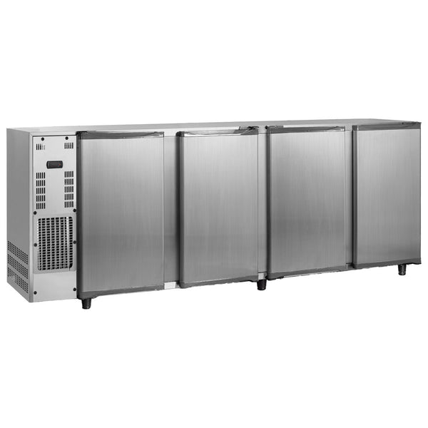 Barkühlschrank mit 4 Flügeltüren, 794 Liter, -2°/+8°C - Edelstahlausführung