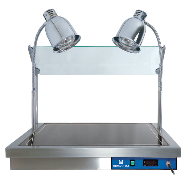 Tranchierplatte mit Hustenschutz, 3x GN 1/1 mit 2 Halogenlampen