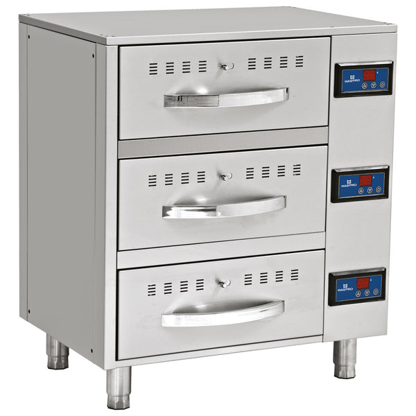Warmhalteschublade, 3 Schubladen je GN 1/1