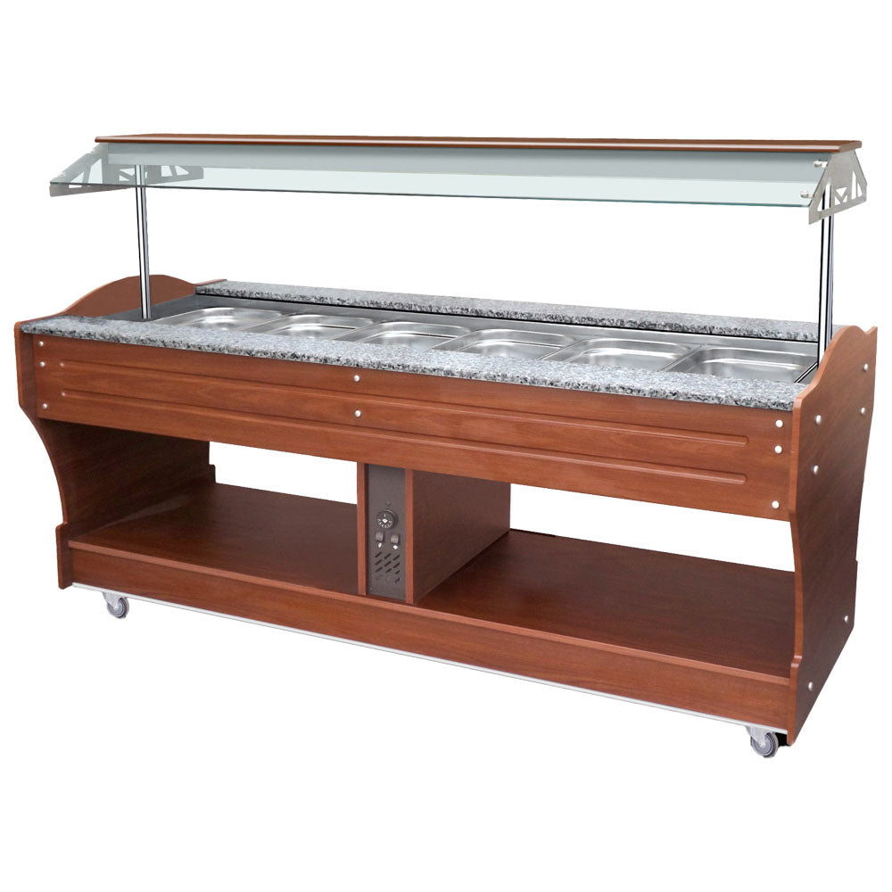 Bainmarie-Buffet, Inselmodell, 6x GN 1/1 H=150 mm, Haube nicht absenkbar