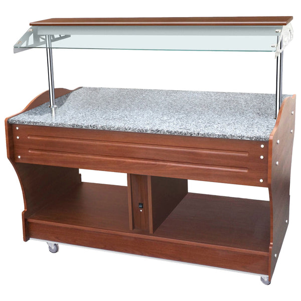 neutrales Buffet mit Granitplatte, Inselmodell, 4x GN 1/1, Haube nicht absenkbar