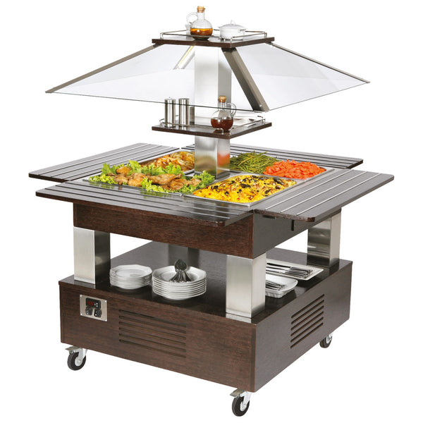 kaltes Buffet mit statischer Kühlung, Inselmodell, 4x GN 1/1 H=150 mm