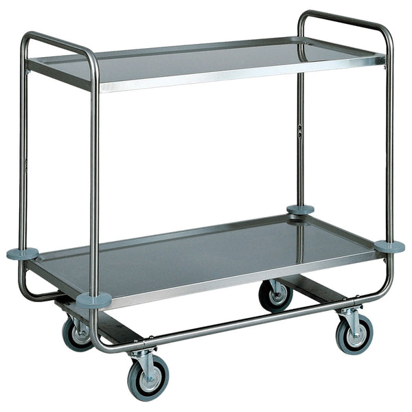 Service-Wagen in Edelstahl mit 2 Ebenen 1050x550 mm
