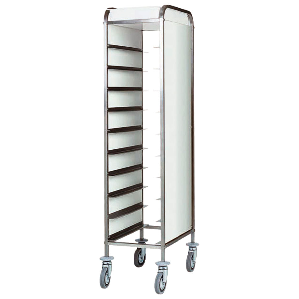 Transportwagen für GN Bleche mit Seitenverkleidung, 10x GN 1/1, H=120 mm