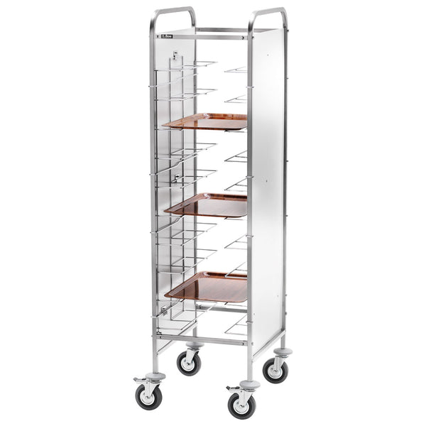 Transportwagen für Tabletts mit Seitenverkleidung, 10x 530x600 mm, H=125 mm