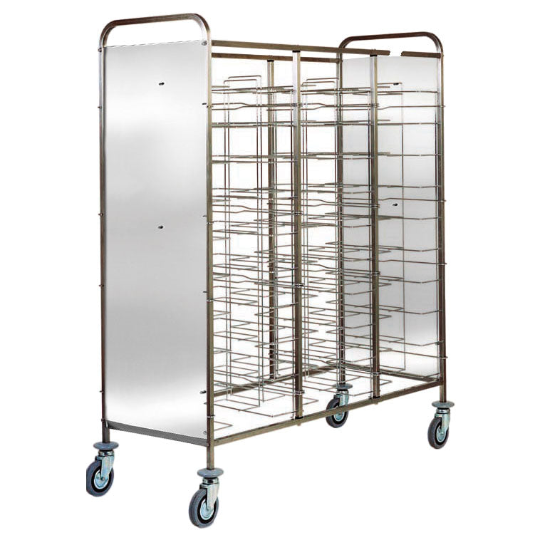 Transportwagen für Tabletts mit Seitenverkleidung, 30x 530x600 mm, H=125 mm