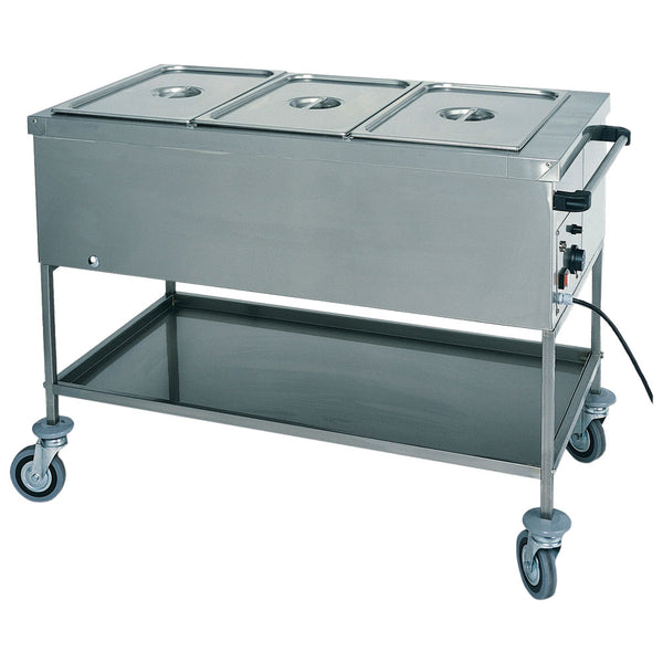 Bainmarie-Wagen mit Zwischenboden, 3x GN 1/1 H=200 mm, 1 Temperaturzone