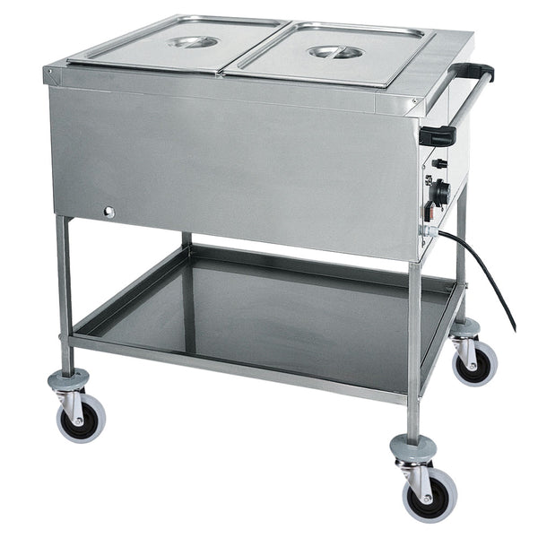 Bainmarie-Wagen mit Zwischenboden, 2x GN 1/1 H=200 mm, 1 Temperaturzone