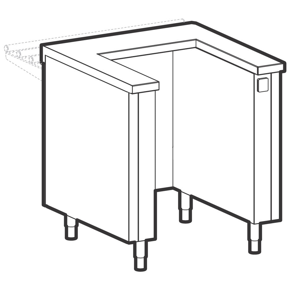 Element zur Einführung von Wagen, mit Steckdose, 800x700 mm