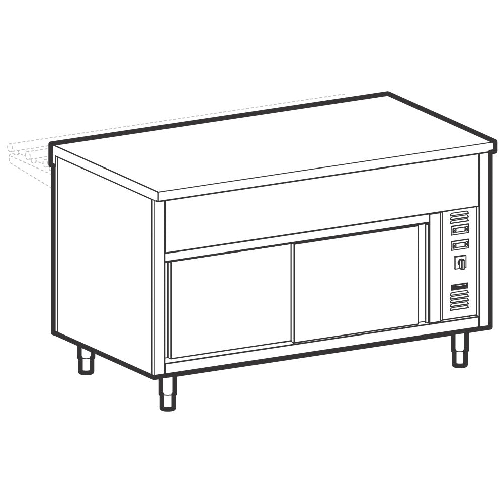 Neutralelement auf Wärmeschrank, 4x GN 1/1