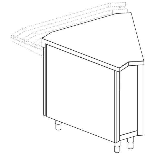 Aussen-Eckelement 45°, 875x800 mm