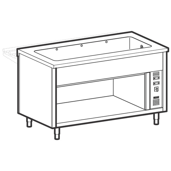 Bainmarie-Element auf offenem Unterbau, 3x GN 1/1