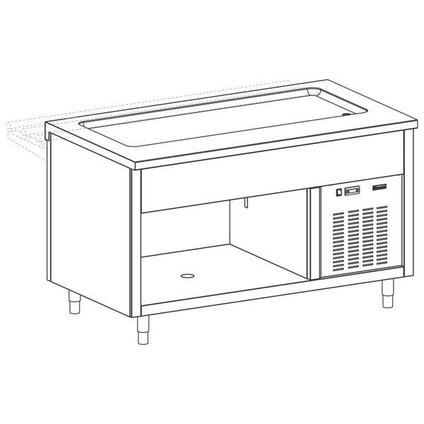 Kühlplatte auf offenem Unterbau, 4x GN 1/1