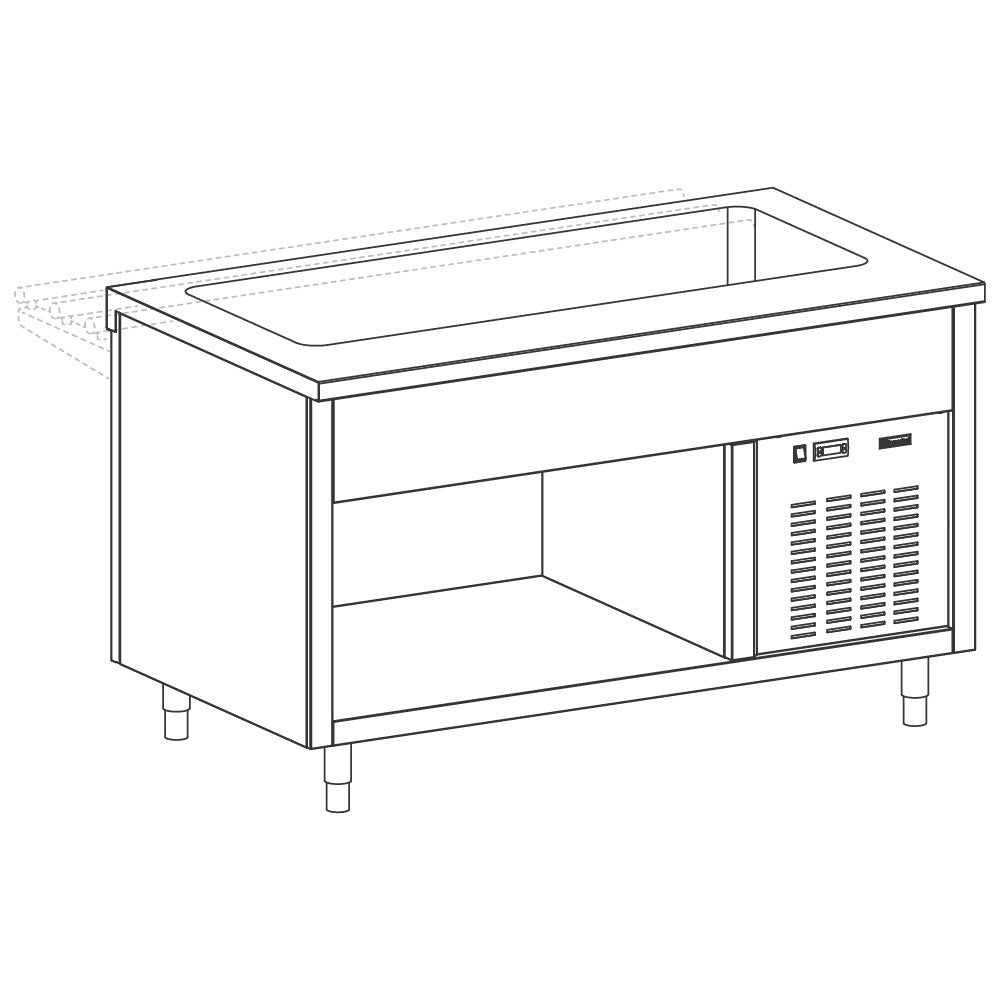 Kühlwanne auf offenem Unterbau, 5x GN 1/1