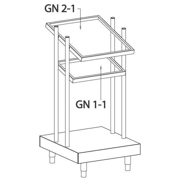 Tablett- und GN-Behälter-Element, 686x700 mm