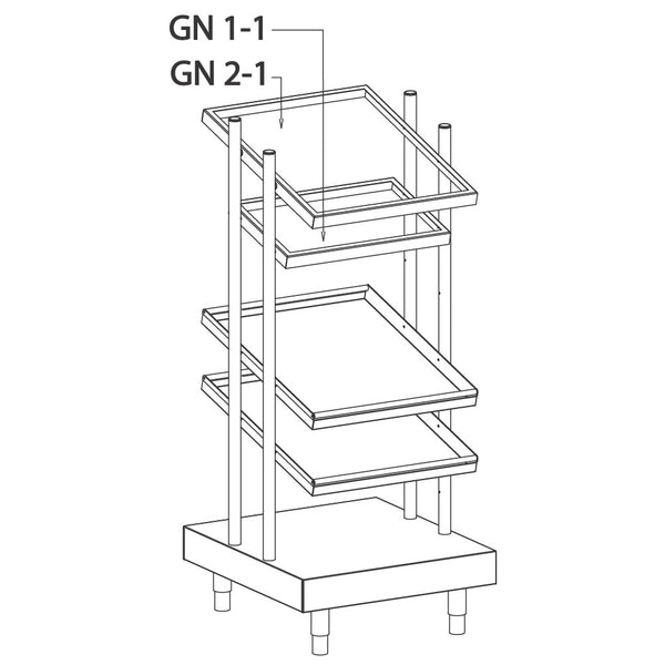 GN-Behälter-Element mit Gläser-Ausgabeelement, 686x700 mm
