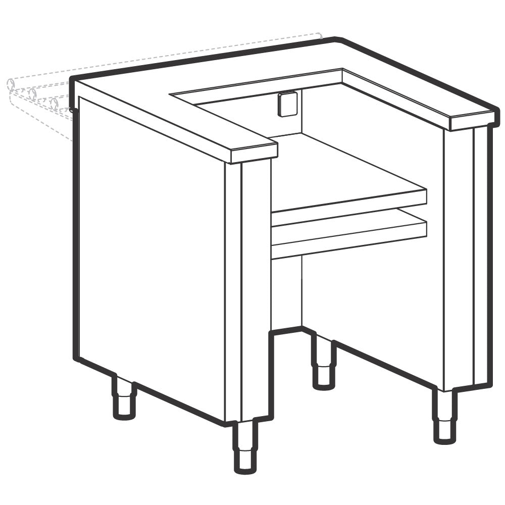 Unterbau für Kochgeräte, mit Steckdose, 1500x800 mm
