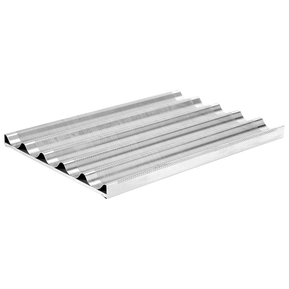 Perforiertes Aluminiumblech 600x400 für 5 Baguettes, silikoniert