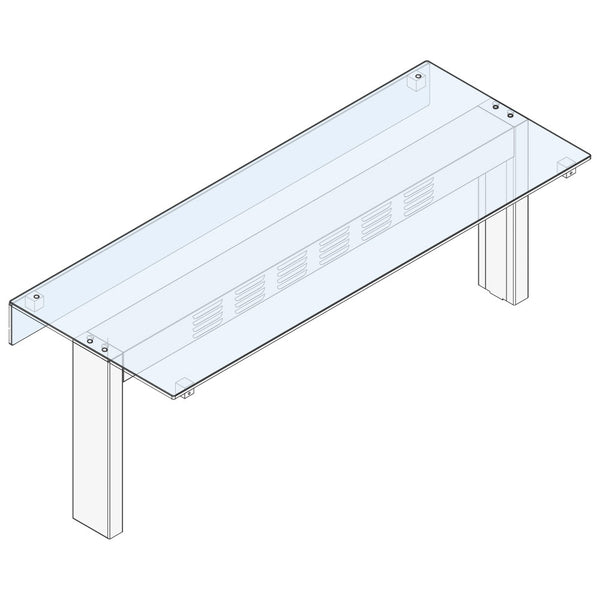 Ausgabeaufsatz 1 Ebene mit geradem Glas, 1385x450 mm