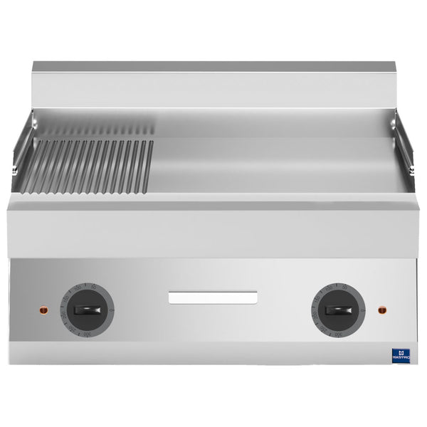 Elektro-Grillplatte, Tischmodell, 1/3 gerillt und 2/3 glatt