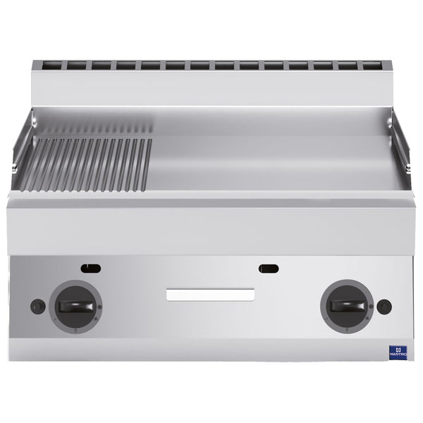 Gas-Grillplatte, Tischmodell, 1/3 gerillt und 2/3 glatt