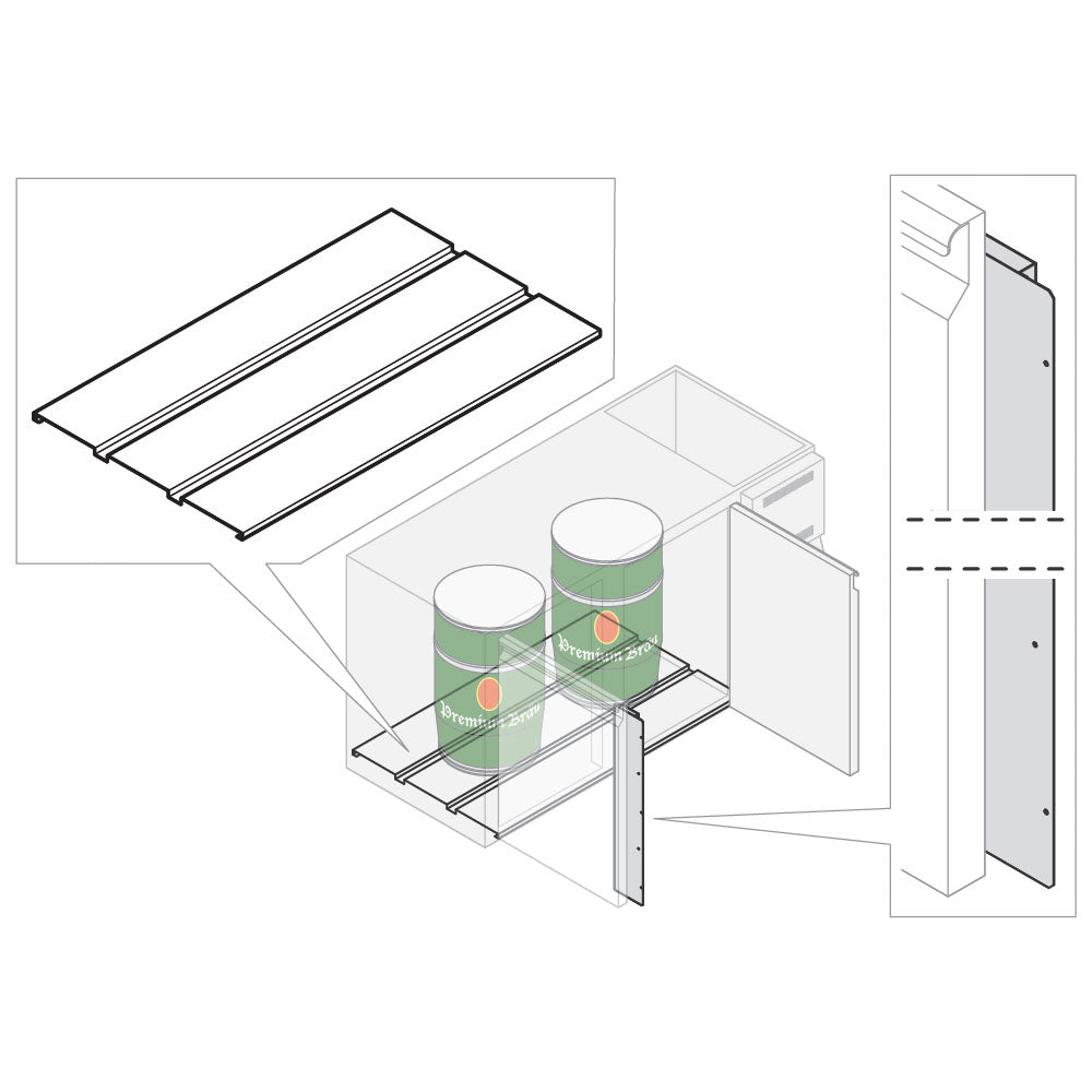 Bodenschutzabdeckung für Doppelmodul für Getränkekuhltheken, 590 mm