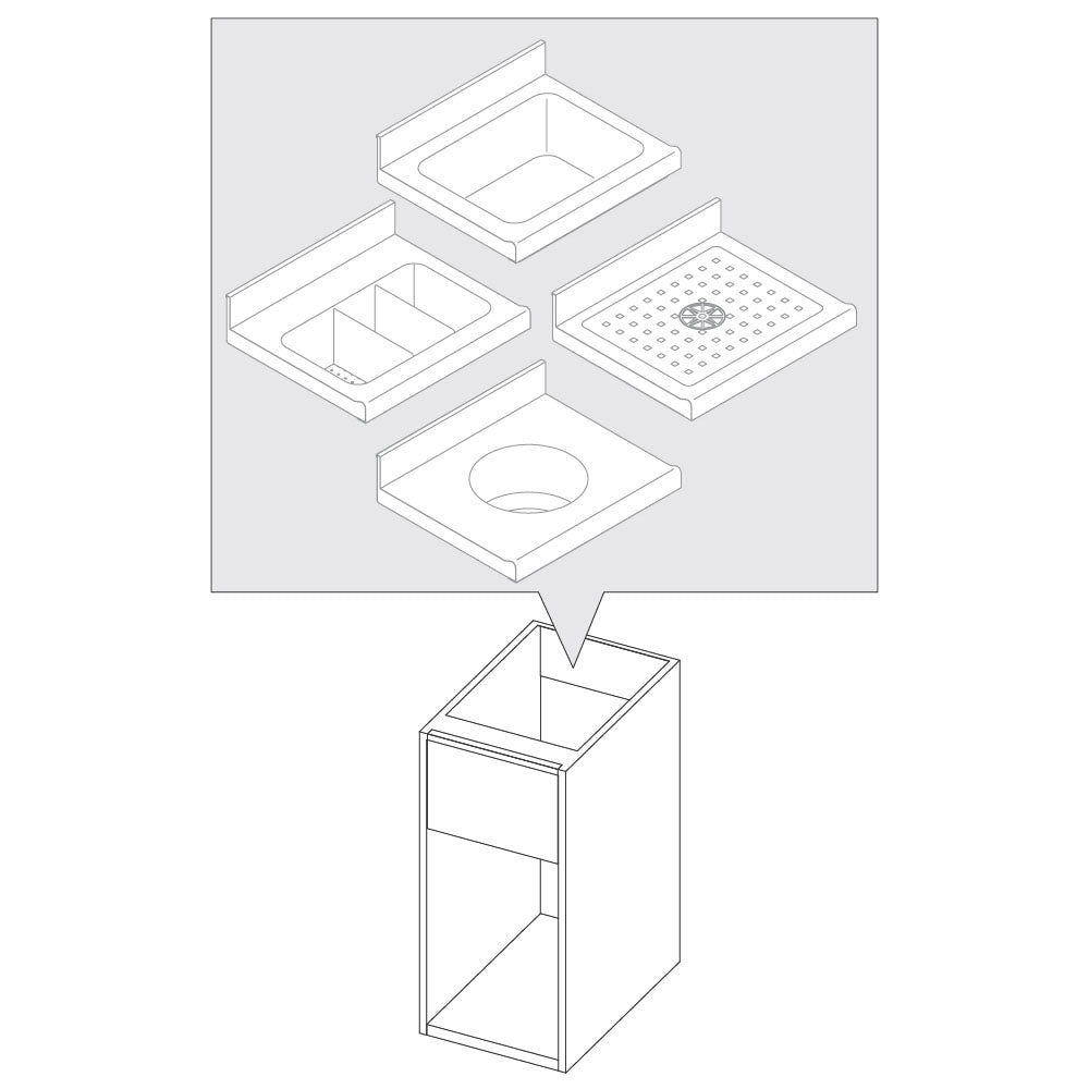Offener Unterbau für Becken, 500x690 mm