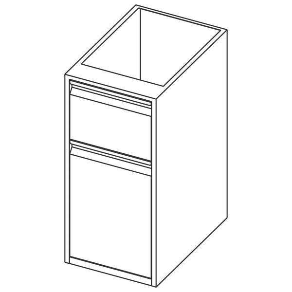 Unterbau mit Schublade und Flügeltür, 500x690 mm