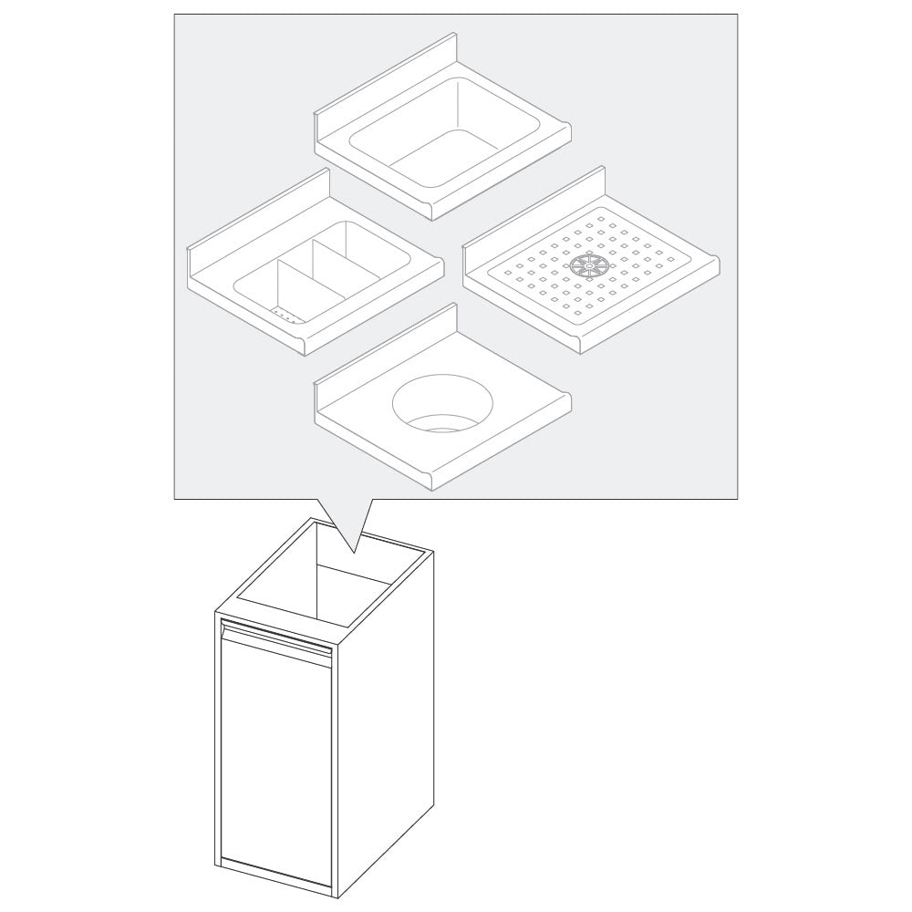 Unterbau mit 2 Flügeltüren für Becken, 800x690 mm