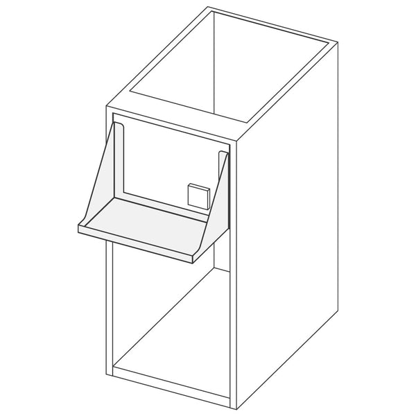 Offener Unterbau mit Blenderhalterung und Schukosteckdose, 6000x590 mm