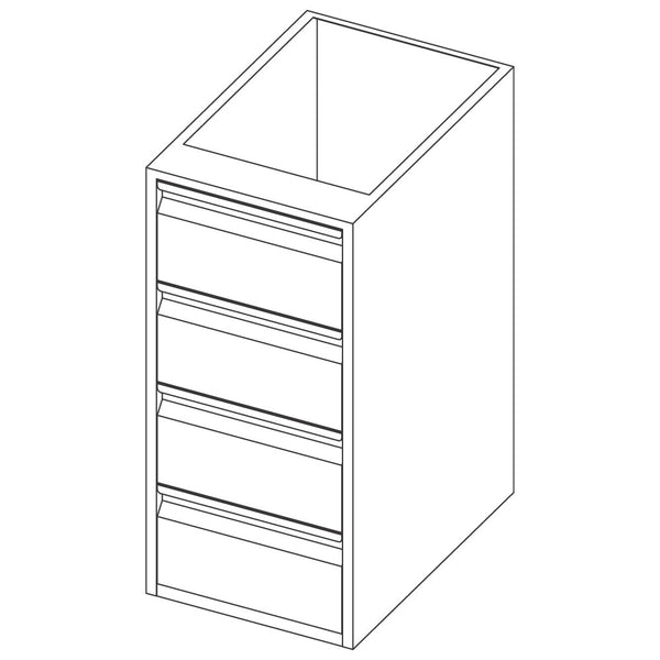 Unterbau mit 4 Schubladen, 600x590 mm