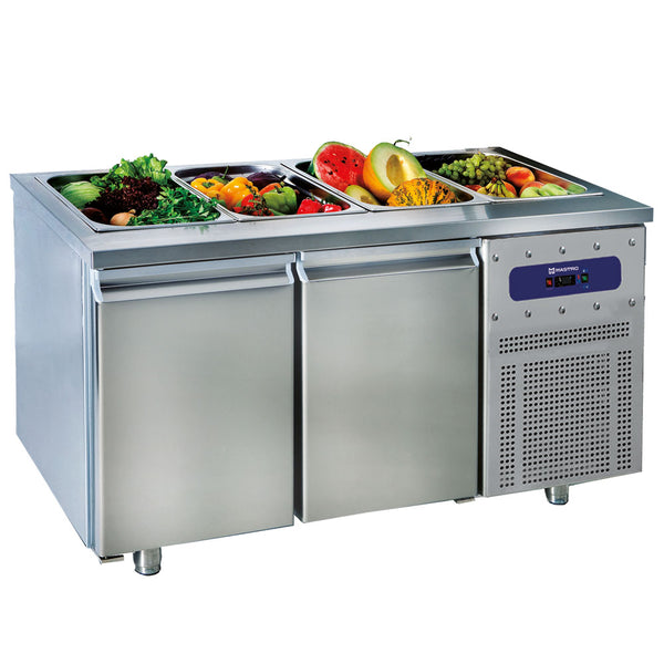 Saladette mit 2 Türen GN 1/1, 4x GN 1/1 H=150 mm, -2°/+8°C