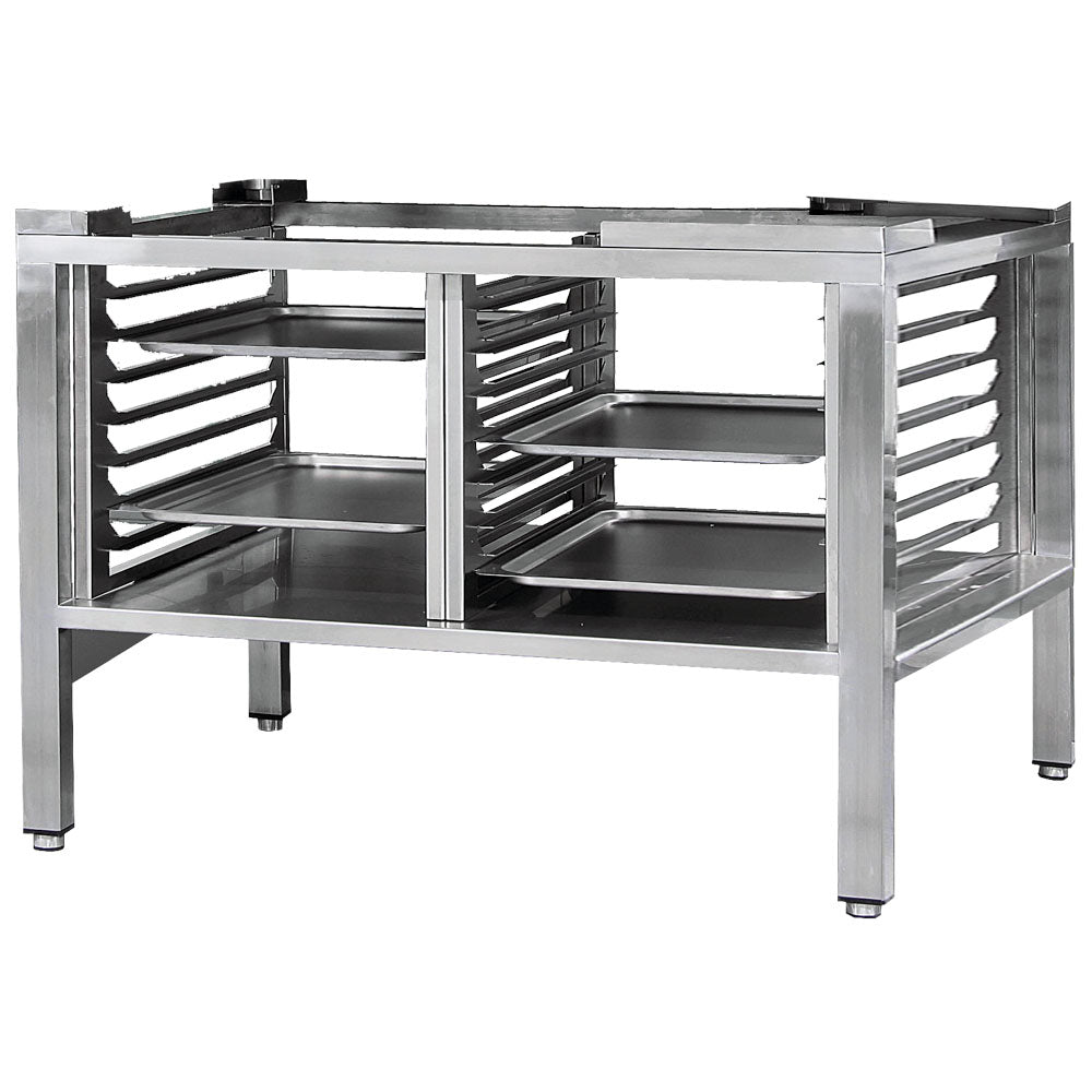 Untergestell mit Führungsschienen für 6x GN 1/1 und 10x GN 1/1 Gas-Kombidämpfer