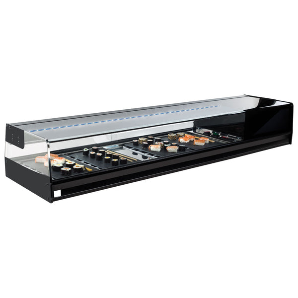 Sushikühltheke mit gerader Frontverglasung, 4x GN 1/3 H=40 mm