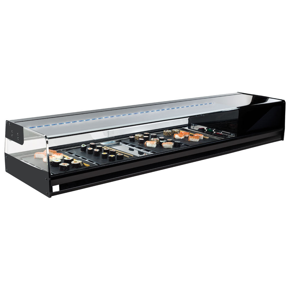 Sushikühltheke mit gerader Frontverglasung, 6x GN 1/3 H=40 mm