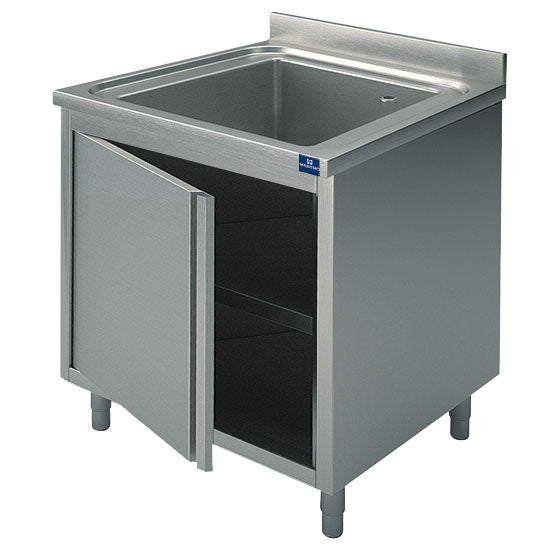 Spülschrank, 1 Becken, auf Schrank, mit Flügeltür, 600x700 mm