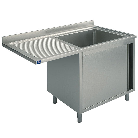 Spülschrank mit Flügeltür für Einbau-Geschirrspüler, 1 Becken rechts, 1200x700 mm