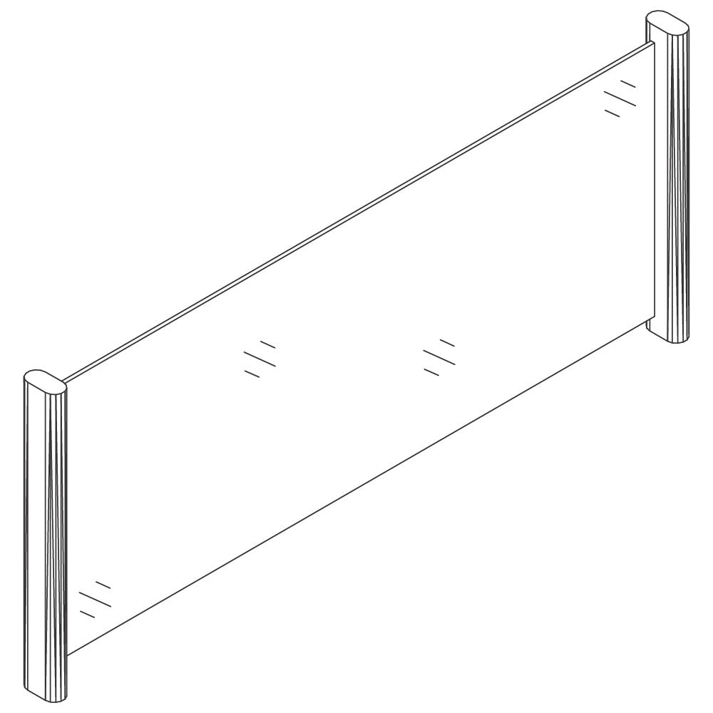 Hustenschutz-Frontglas zu Unterbau für Kochgeräte, 2000 mm