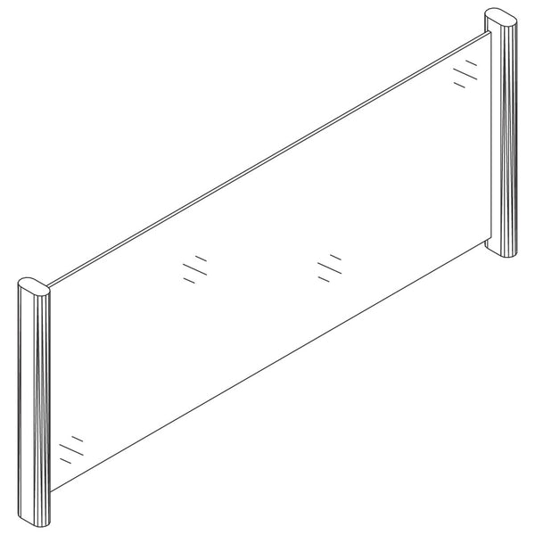 Hustenschutz-Frontglas zu Unterbau für Kochgeräte, 2000 mm