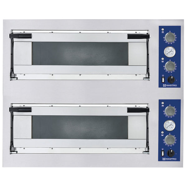 Elektro-Pizzaofen für 4+4 Pizzen ø 35 cm, mechanische Bedienung
