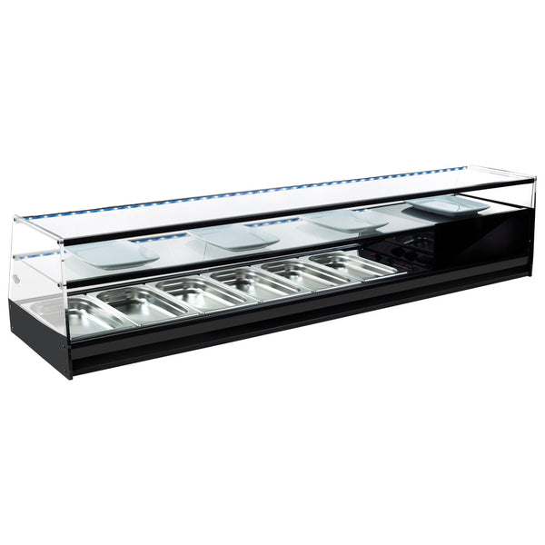 Tapaskühltheke mit gerader Frontverglasung und 1 Glasboden, 4x GN 1/3 H=40 mm