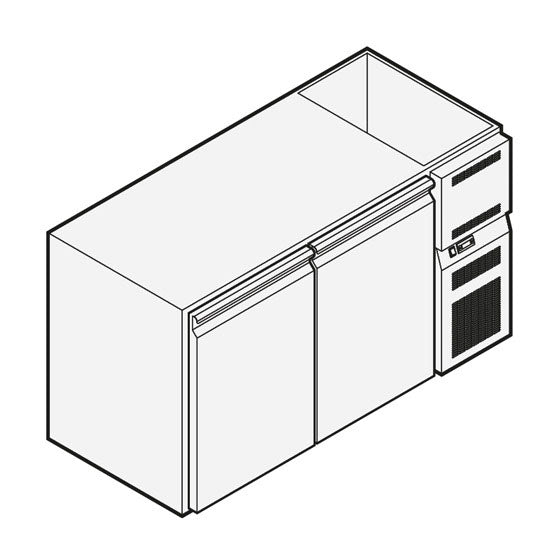 Getränkekühltheke mit 2 Türen mit Kühlwanne, 1510x690 mm, +2°/+10°C