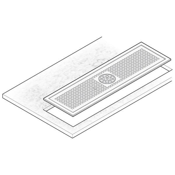 Abtropfwanne mit Rost und Glasspüler, Einbaumodell, 420x240 mm
