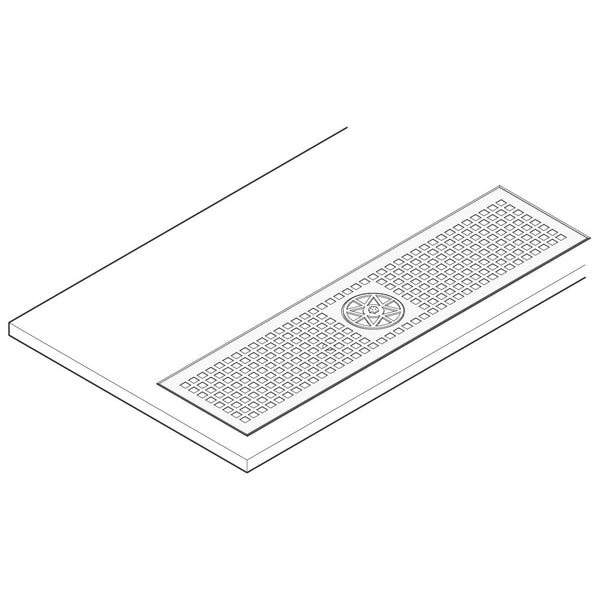 Abtropfwanne mit Rost un Glasspüler, zum Einschweißen, 420x240 mm