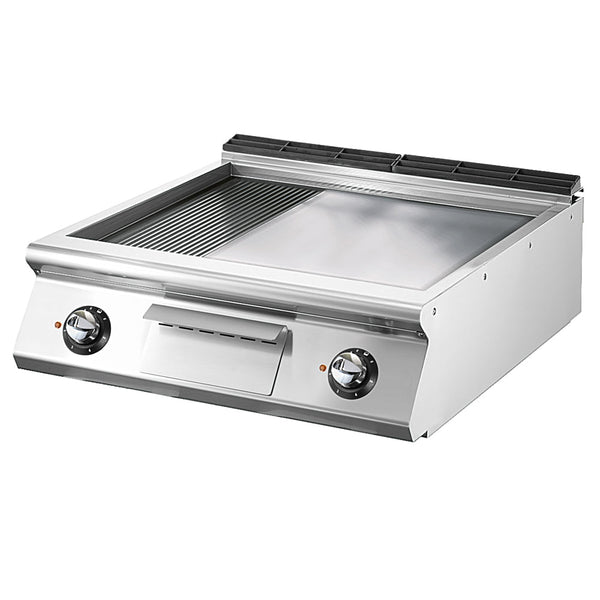 Elektro-Grillplatte, Tischmodell, 1/3 gerillt und 2/3 glatt