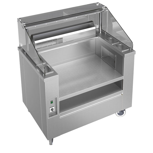 Mobile Pasta Station 1115 mm mit Nudelkocher 24 Liter und Abluftsystem
