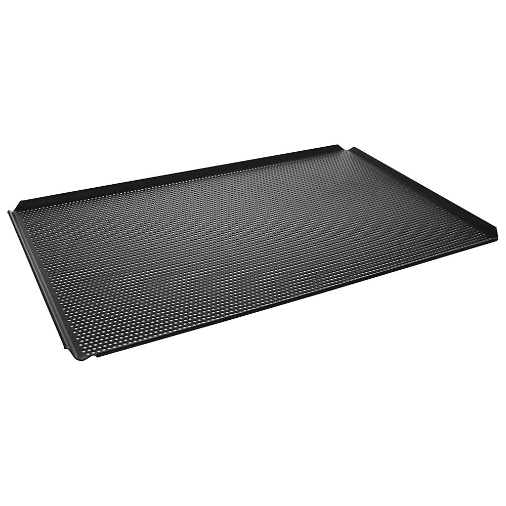 Backblech aus Aluminium, GN 1/1 - 4 Seiten 45°, doppelte thermoplastische Antihaftbeschichtung, gelocht