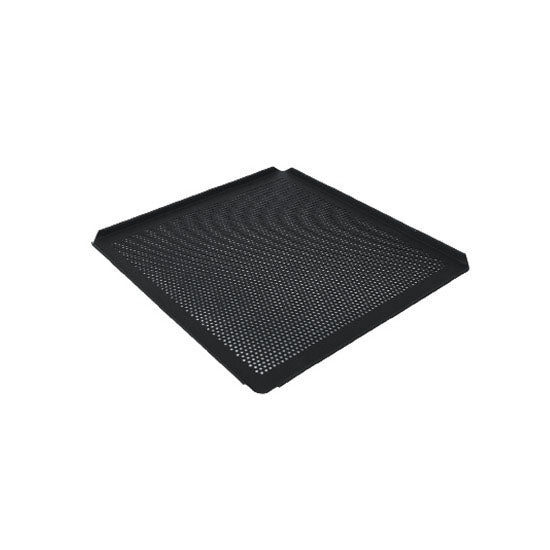 Backblech aus Aluminium, 435x340 mm - 4 Seiten 45°, doppelte thermoplastische Antihaftbeschichtung, gelocht