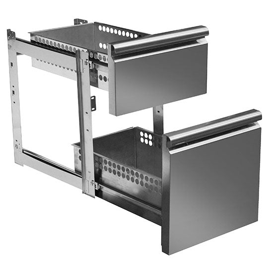 Schubladenkit mit soft self closing System 1x 1/3 - 1x 2/3 für Kühltische 700 mm - Serie VIRTUS